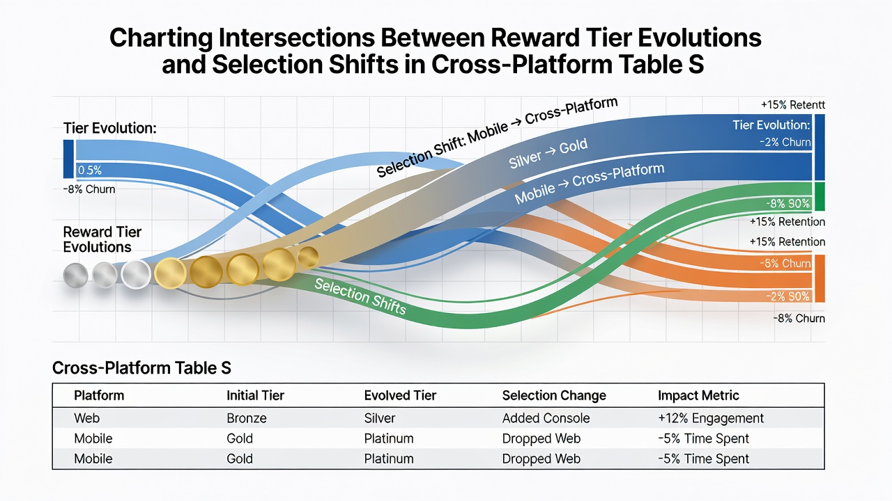 Heatmap visualization of player selection changes correlated with reward tier milestones in simulated table environments