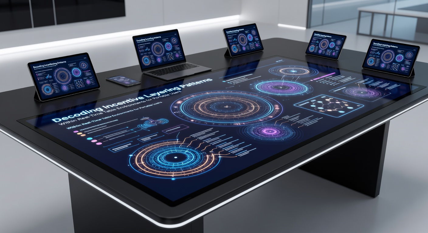 Data visualization of incentive layering sequences across multiple mobile live table sessions with timeline markers