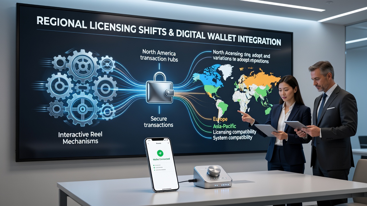 Mobile handheld screen displaying interactive reel mechanics linked to digital wallet balance updates