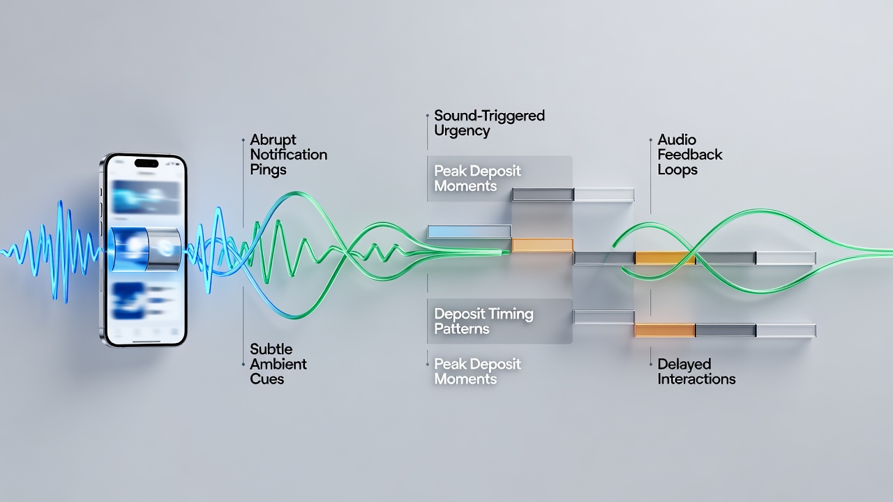 Analytics dashboard tracking deposit events synchronized with reel sound events across multiple mobile sessions
