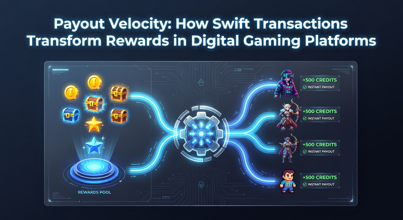Digital graphic showing lightning-fast transaction arrows flowing between gaming platforms and player wallets, symbolizing payout velocity
