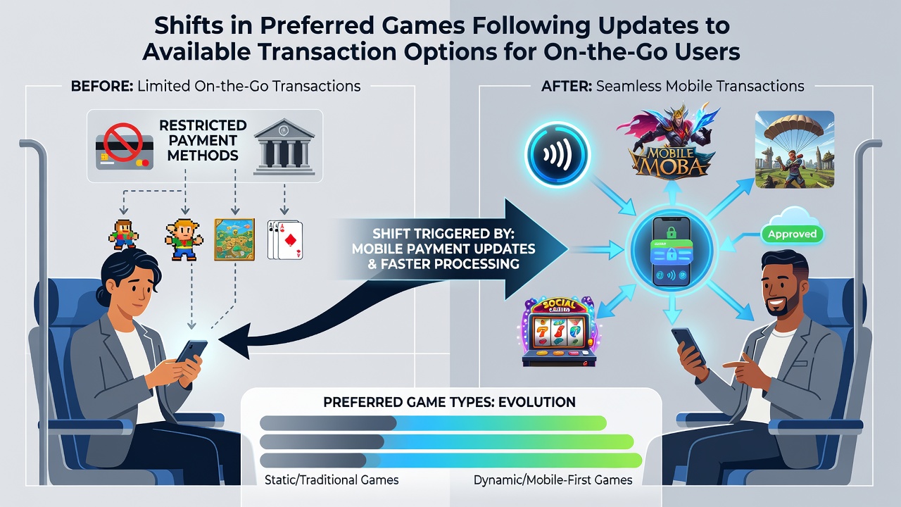 Analytics dashboard displaying game preference shifts and transaction data for mobile casino users