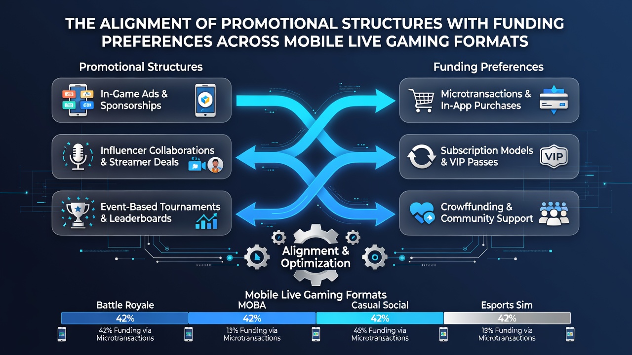 Analytics dashboard displaying funding preference data and promotional alignment metrics for mobile live games