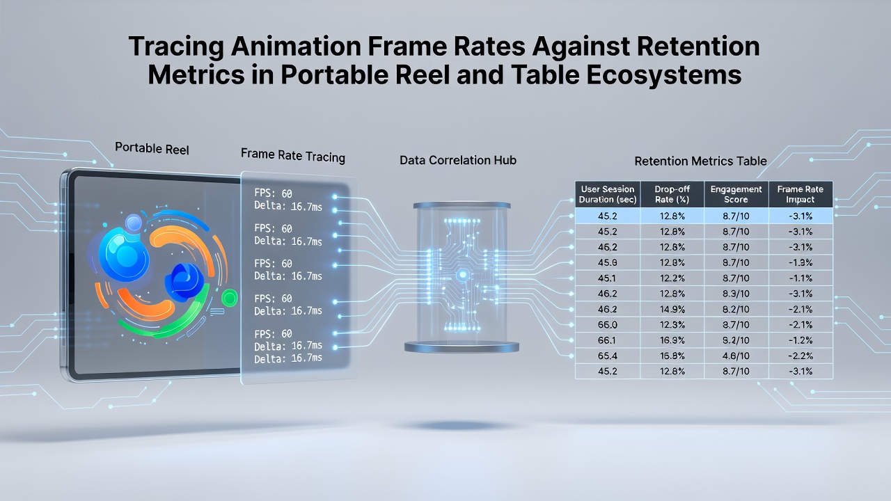 Animation frame rate analysis dashboard showing retention curves for mobile reel and table games across different fps levels