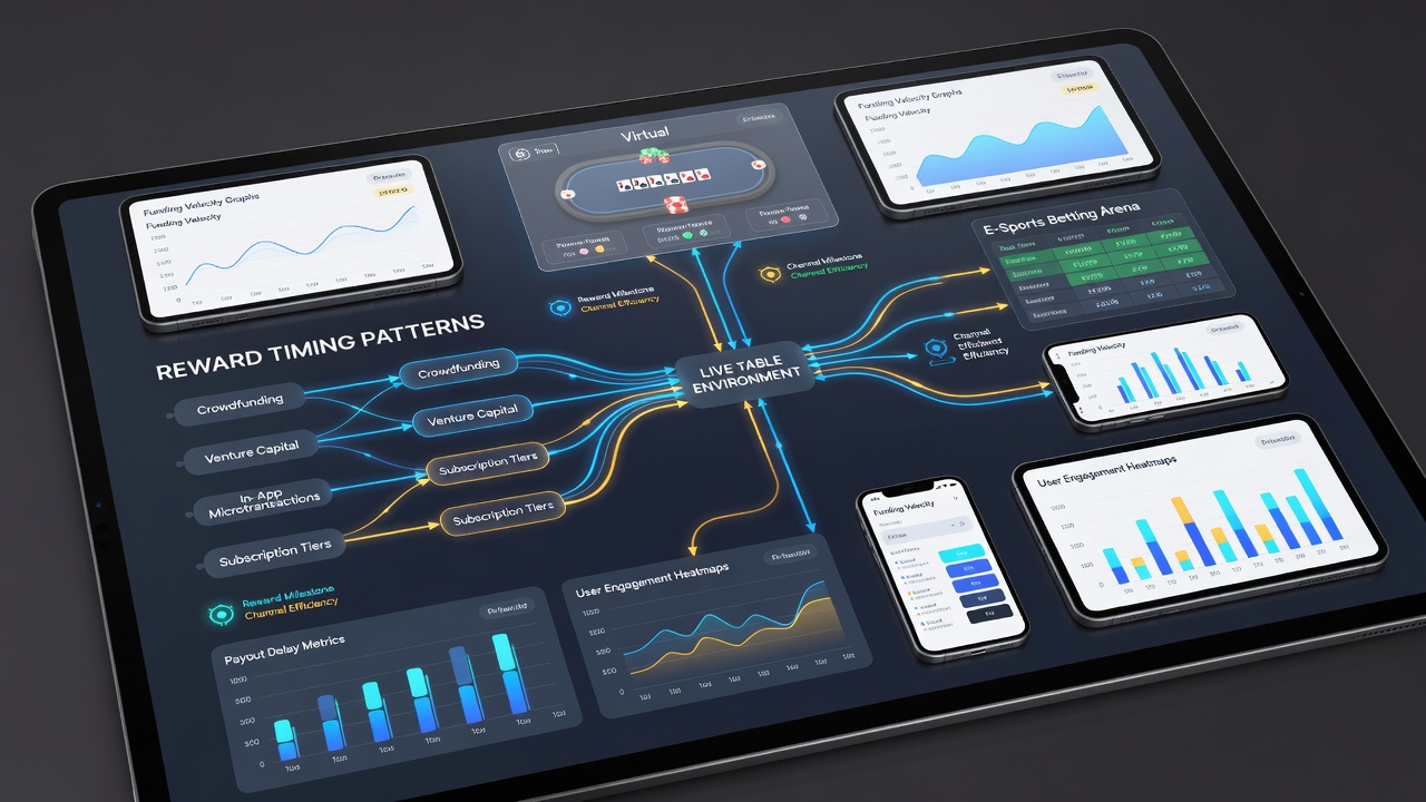 Infographic illustrating deposit-to-reward timelines segmented by funding channel in portable live dealer applications